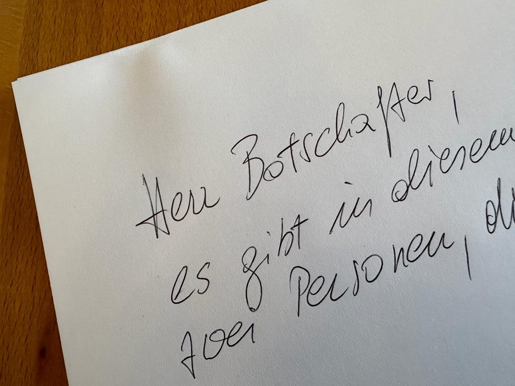 Ein einseitiger Brief Harry Bergmann FALTER.at