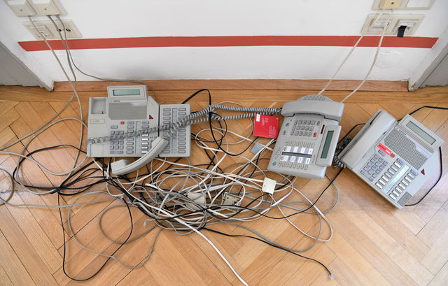 Die alten Telefone des Parlaments im Jahr 2017 - vor der Sanierung und Übersiedlung